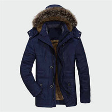 Load image into Gallery viewer, Winter Jacket Men Plus Size 5XL 6XL Cotton Padded Warm Parka Coat Casual Faux Fur Hooded Fleece Long Male Jacket Windbreaker Men