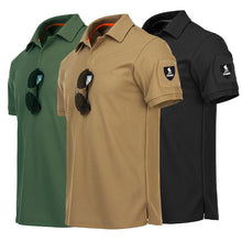 Load image into Gallery viewer, Men&#39;s Short Sleeve Polo Shirts Men Slim Fit Quick Dry T Shirts Rugby Brand Russian US Army Tactical Tee Shirt Crop Top Green
