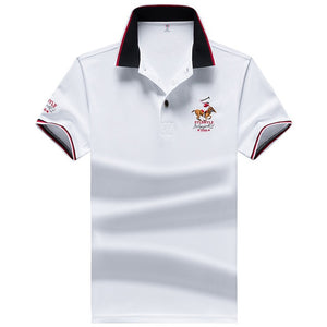 Summer new men polo shirt mens synthetic fiber Fabric mens short-sleeved embroidery polo shirt casual Breathable polo shirt 633
