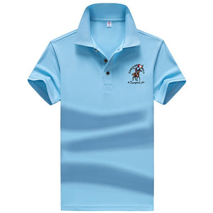 Summer new men polo shirt mens synthetic fiber Fabric mens short-sleeved embroidery polo shirt casual Breathable polo shirt 633