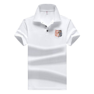Summer new men polo shirt mens synthetic fiber Fabric mens short-sleeved embroidery polo shirt casual Breathable polo shirt 633