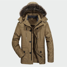 Load image into Gallery viewer, Winter Jacket Men Plus Size 5XL 6XL Cotton Padded Warm Parka Coat Casual Faux Fur Hooded Fleece Long Male Jacket Windbreaker Men
