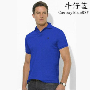 Man Polo Shirt Brand Mens Casual Deer Embroidery  Polo shirt Men Short Sleeve High Quantity Polo Men 8741