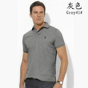 Man Polo Shirt Brand Mens Casual Deer Embroidery  Polo shirt Men Short Sleeve High Quantity Polo Men 8741