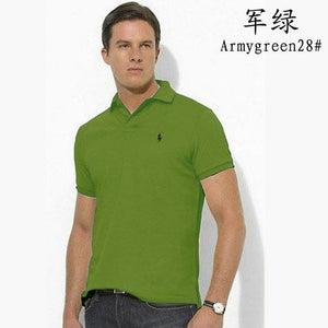 Man Polo Shirt Brand Mens Casual Deer Embroidery  Polo shirt Men Short Sleeve High Quantity Polo Men 8741