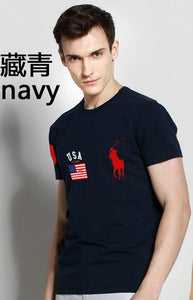 Man Polo Shirt Brand Mens Casual Deer Embroidery Polo shirt Men Short Sleeve High Quantity Polo Men 4114