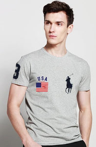 Man Polo Shirt Brand Mens Casual Deer Embroidery Polo shirt Men Short Sleeve High Quantity Polo Men 4114