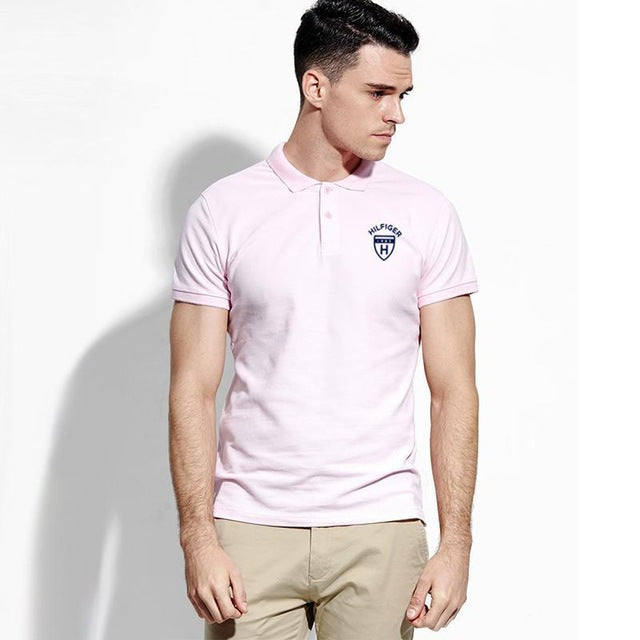 Man Polo Shirt Brand Mens Casual Deer Embroidery  Polo shirt Men Short Sleeve High Quantity Polo Men 1331